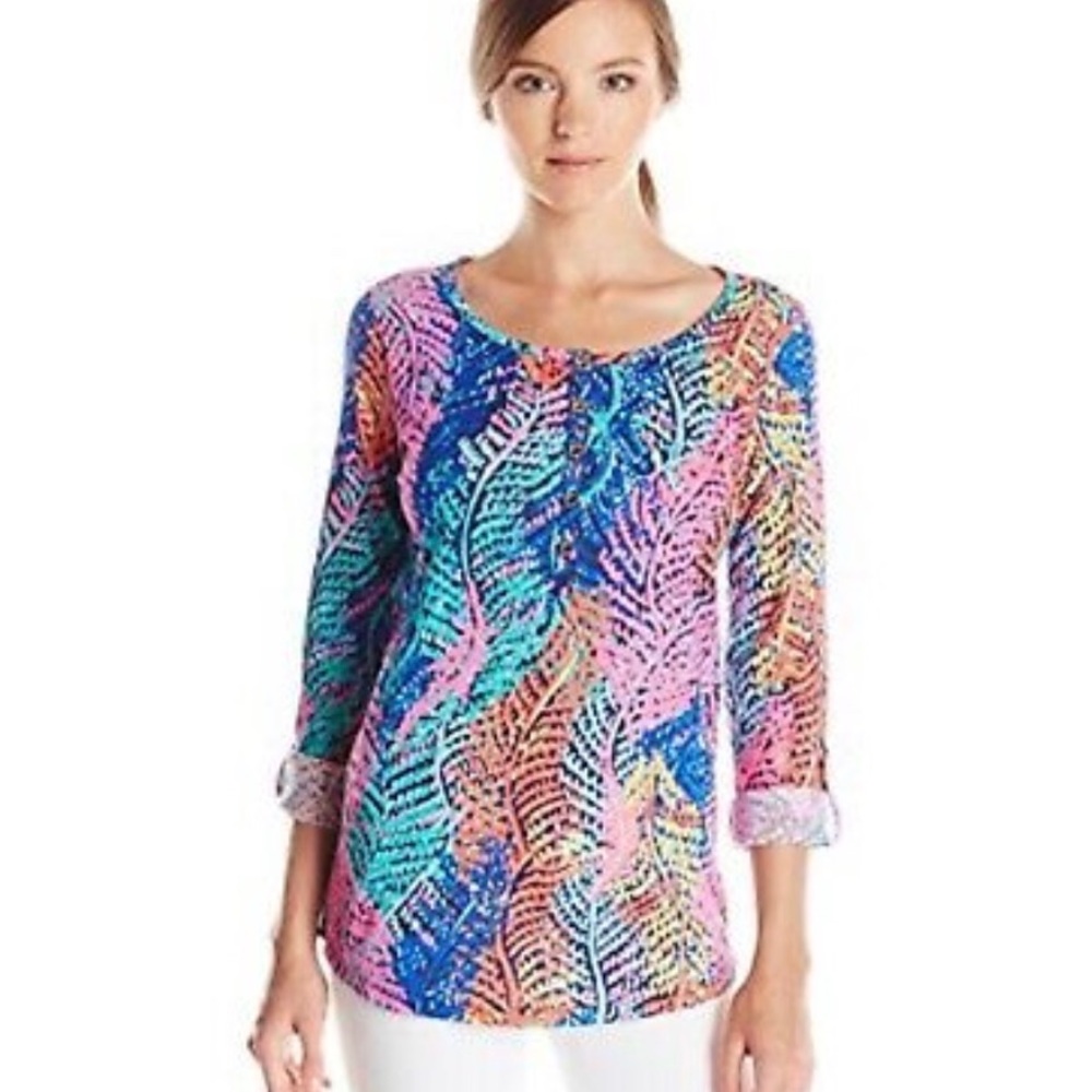 Lilly Pulitzer Electronic Feel Henley Top